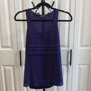 Express - Deep Purple Shimmery Front Tank Top